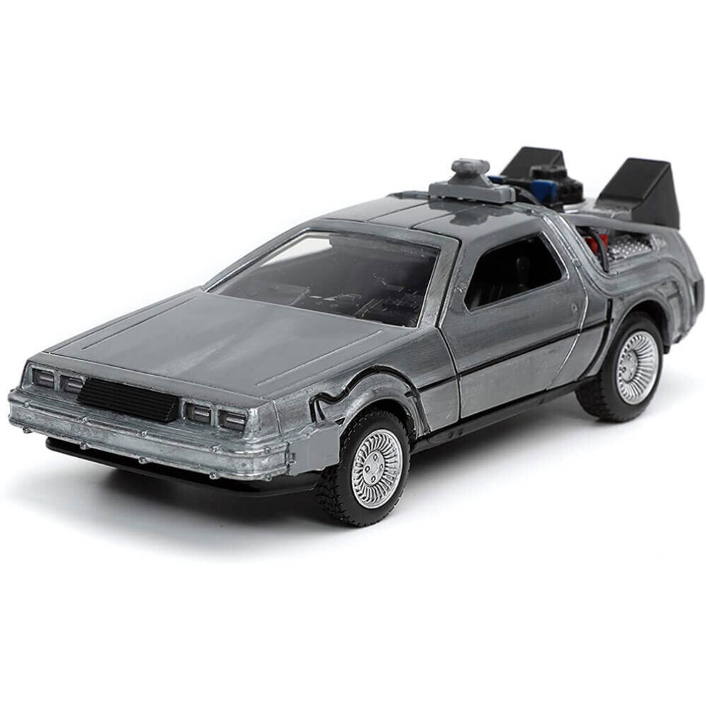 Jada DeLorean DMC (Time Machine) Silver \Back to the Future Part I\" (1985) Movie \"Hollywood Rides\" Series 1/32 Diecast Model Car by Jada"