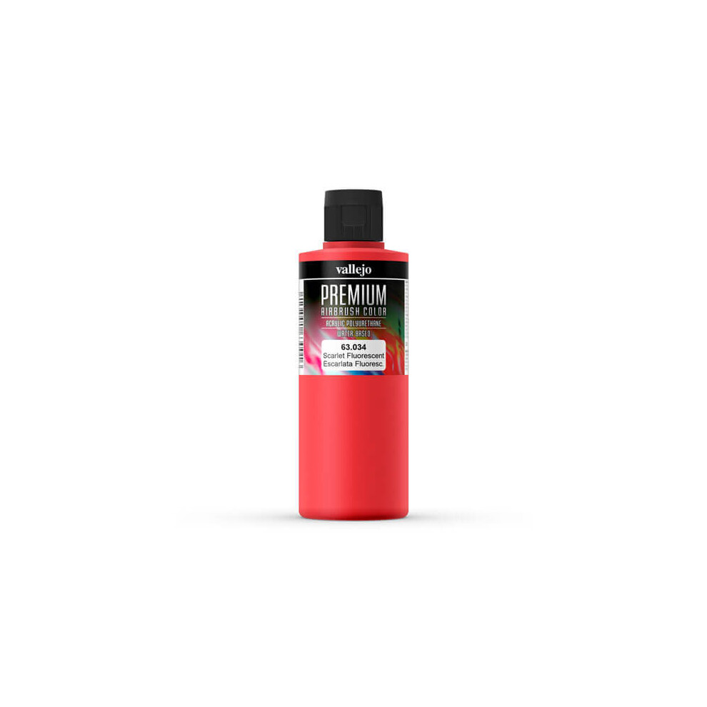 VAL63034 - AV Vallejo Premium Color - 200ml - Fluorescent Scarlet