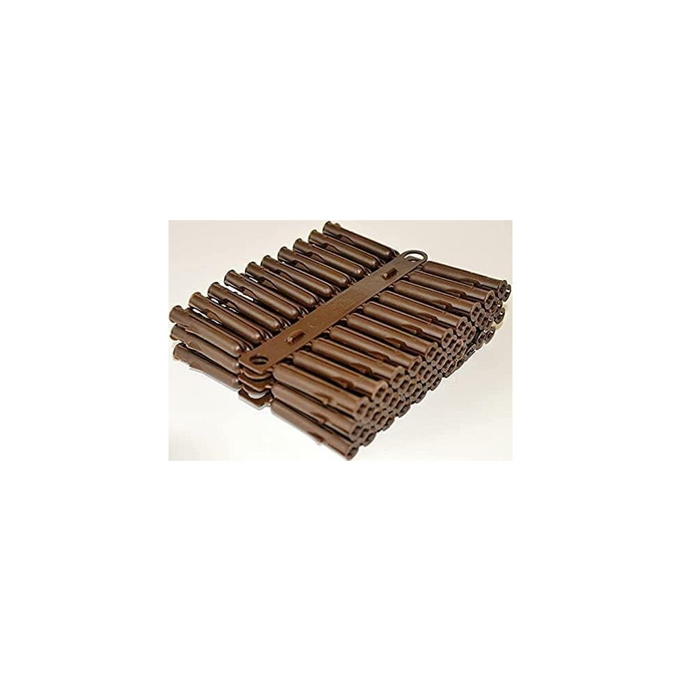 (Brown - 7mm) Greened House Wall Plug (96 Pack) Brown 7 x 42mm or Red 5.5 x 34mm Type Universal Screw Fixing