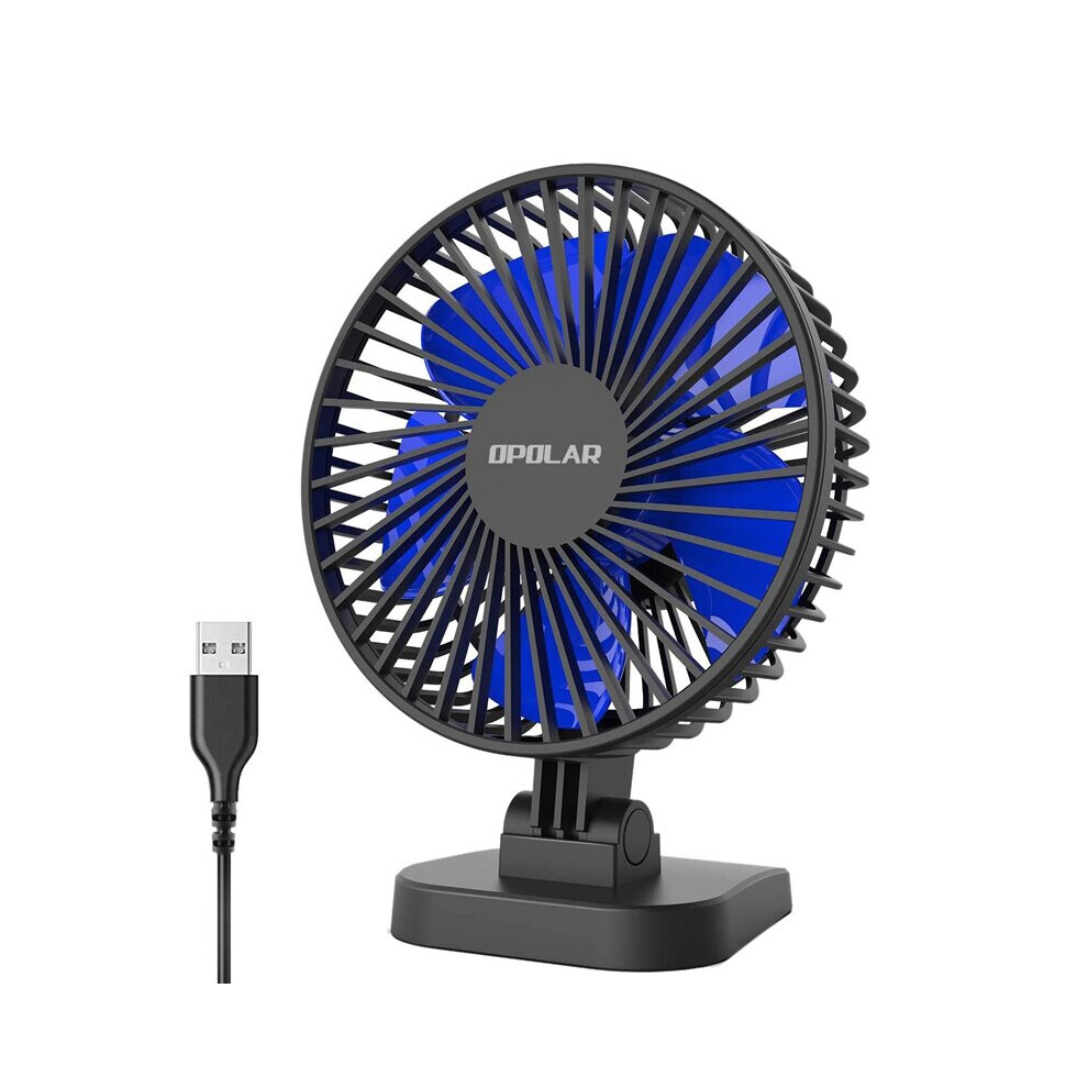 (black   blue) OPOLAR Portable Fan USB Desk Fan Small Mini Quiet Desktop Fan for Office