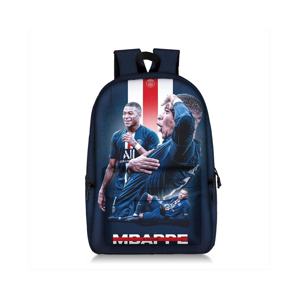 (Mbappe Logo) Argentina Messi Backpack School France Mbappe Bag Football Kit Blue
