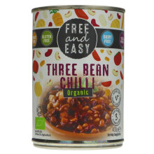 Free & Easy Three Bean Chilli - organic 400g ( pack of 6 )