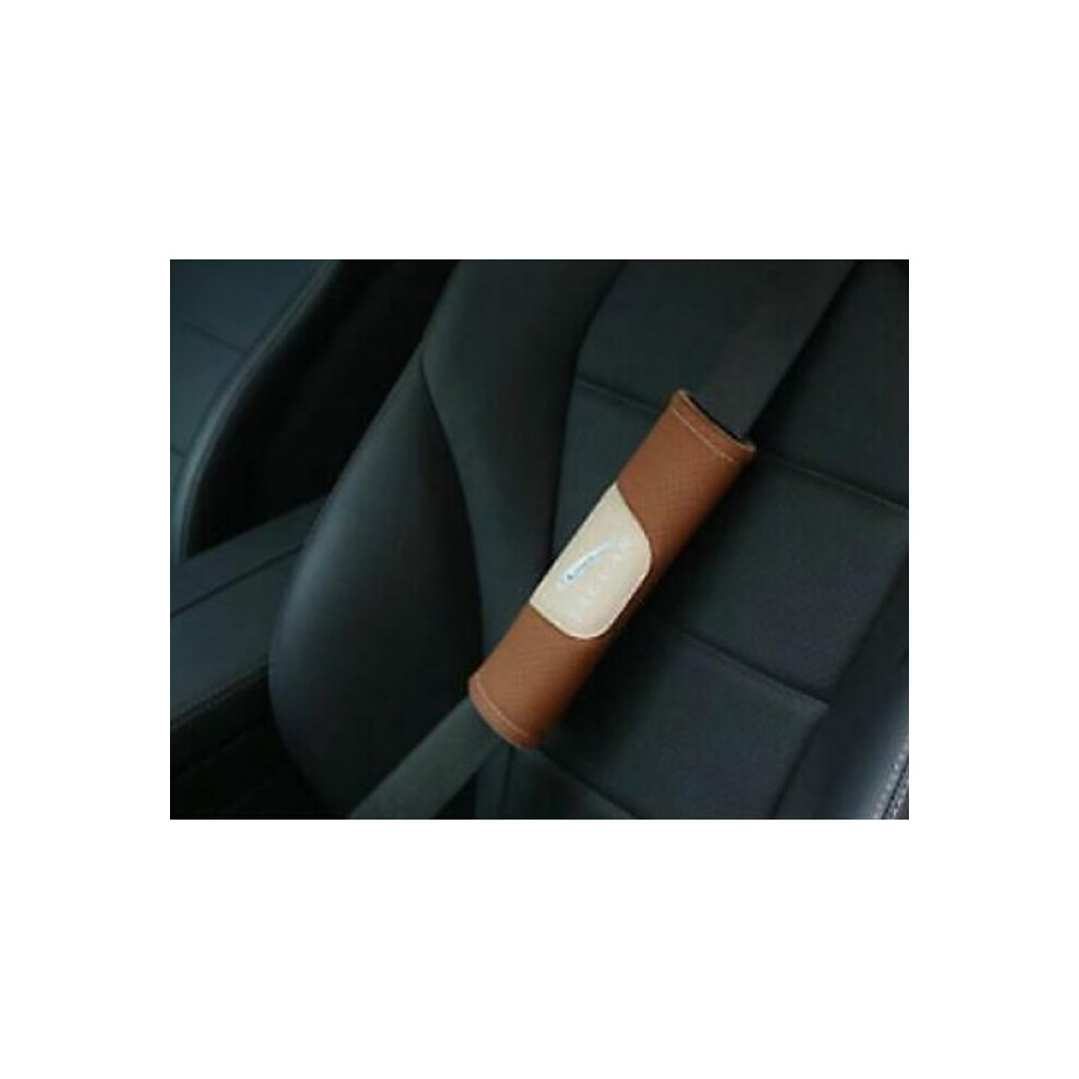 2Pcs High Quality Car Seat Belt Shoulder Cover Pad Jaguar Auto Brown 5601103440332