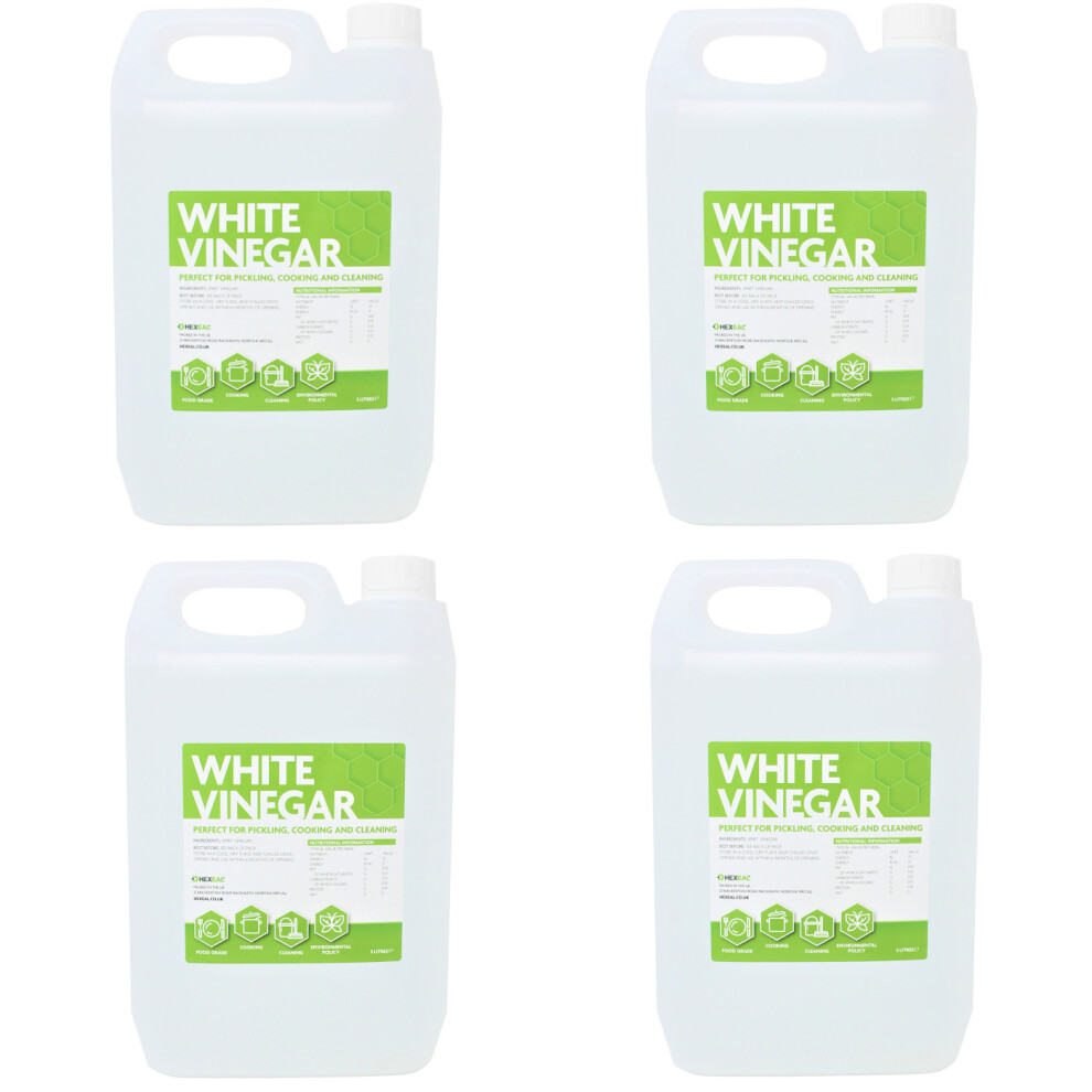 Hexeal (20L) Vinegar | Food Grade Suitable For Cleaning, Baking, Cooking And Pickling | 500Ml - 25L White