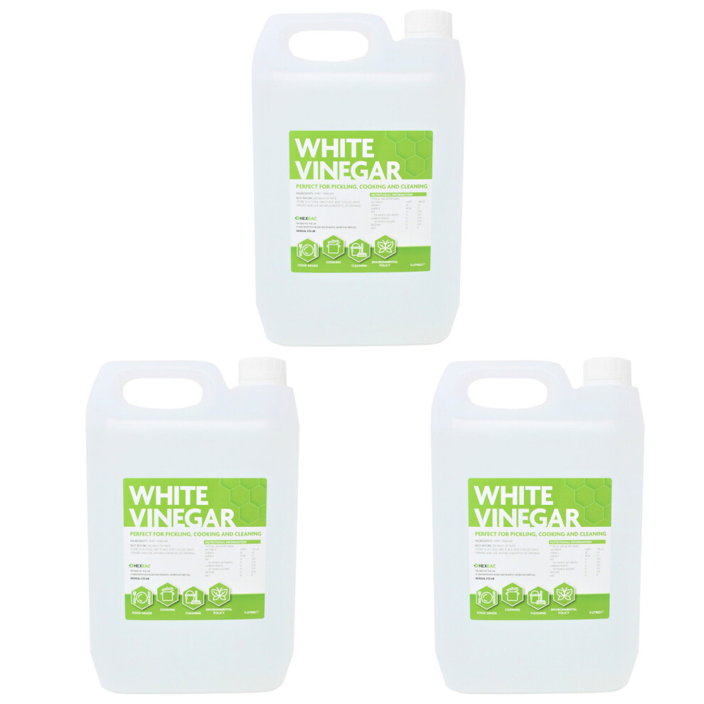 (15L) Hexeal WHITE VINEGAR | Food Grade Suitable for Cleaning, Baking, Cooking and Pickling | 500ml - 25L