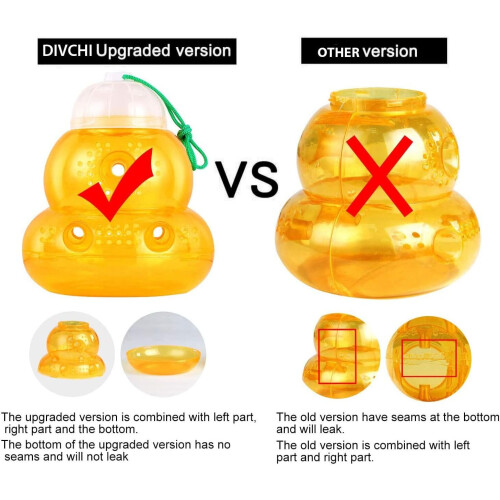 DIVCHI 2Pack Wasp Trap - Wasp Catcher& Bee Trap Hourglass-shaped 2