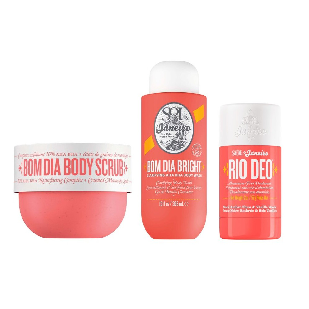 Sol de Janeiro - Bom Dia Bright Bundles,Body Scrub 220 g + Body Wash 385 ml + 57ml Rio Deo Cheirosa