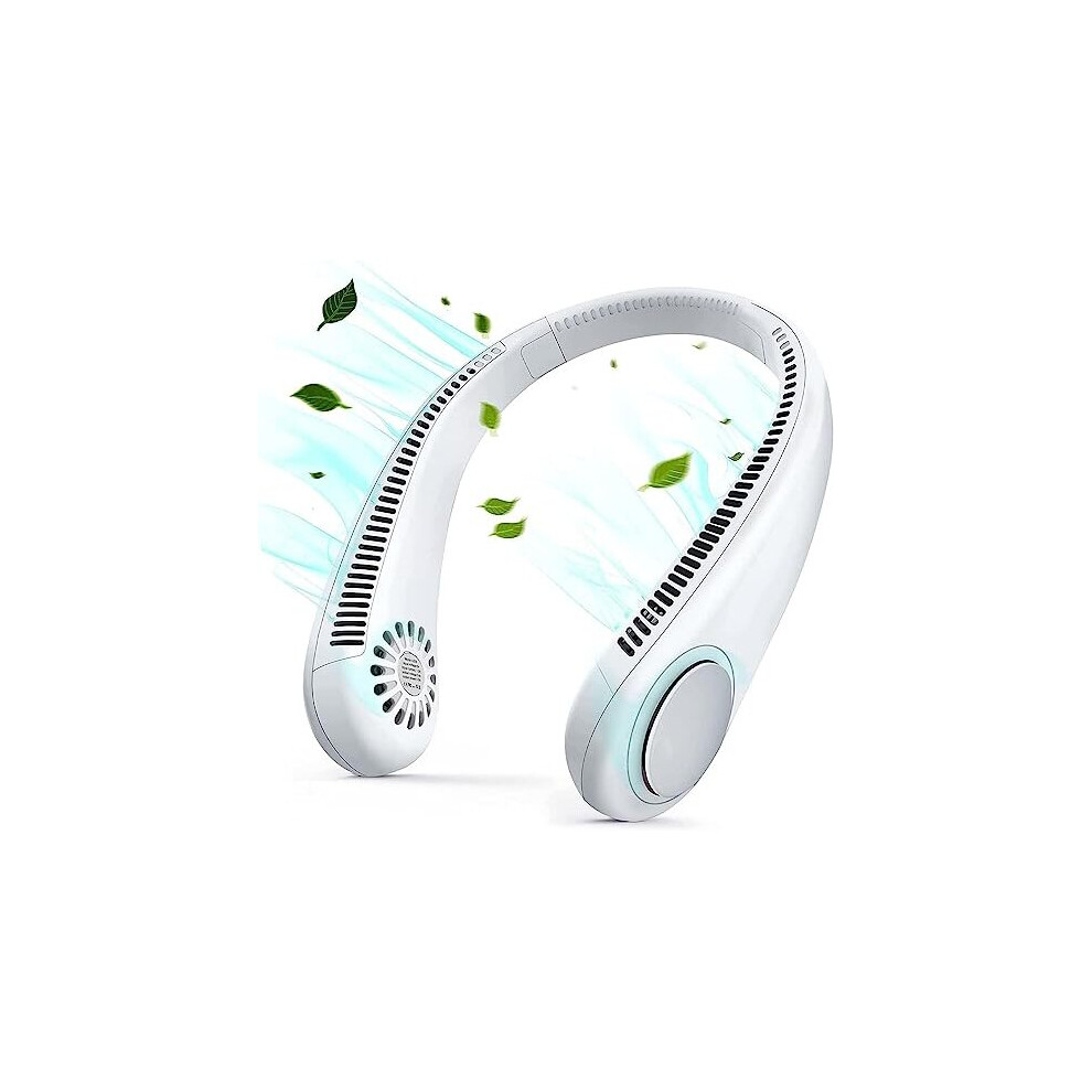 Nethong Store Portable Neck Fan, Neck Fans Rechargeable 3-Speeds Bladeless Fan, Usb Powered 3000Mah Neck Fans For Women 360 Degrees Airflow
