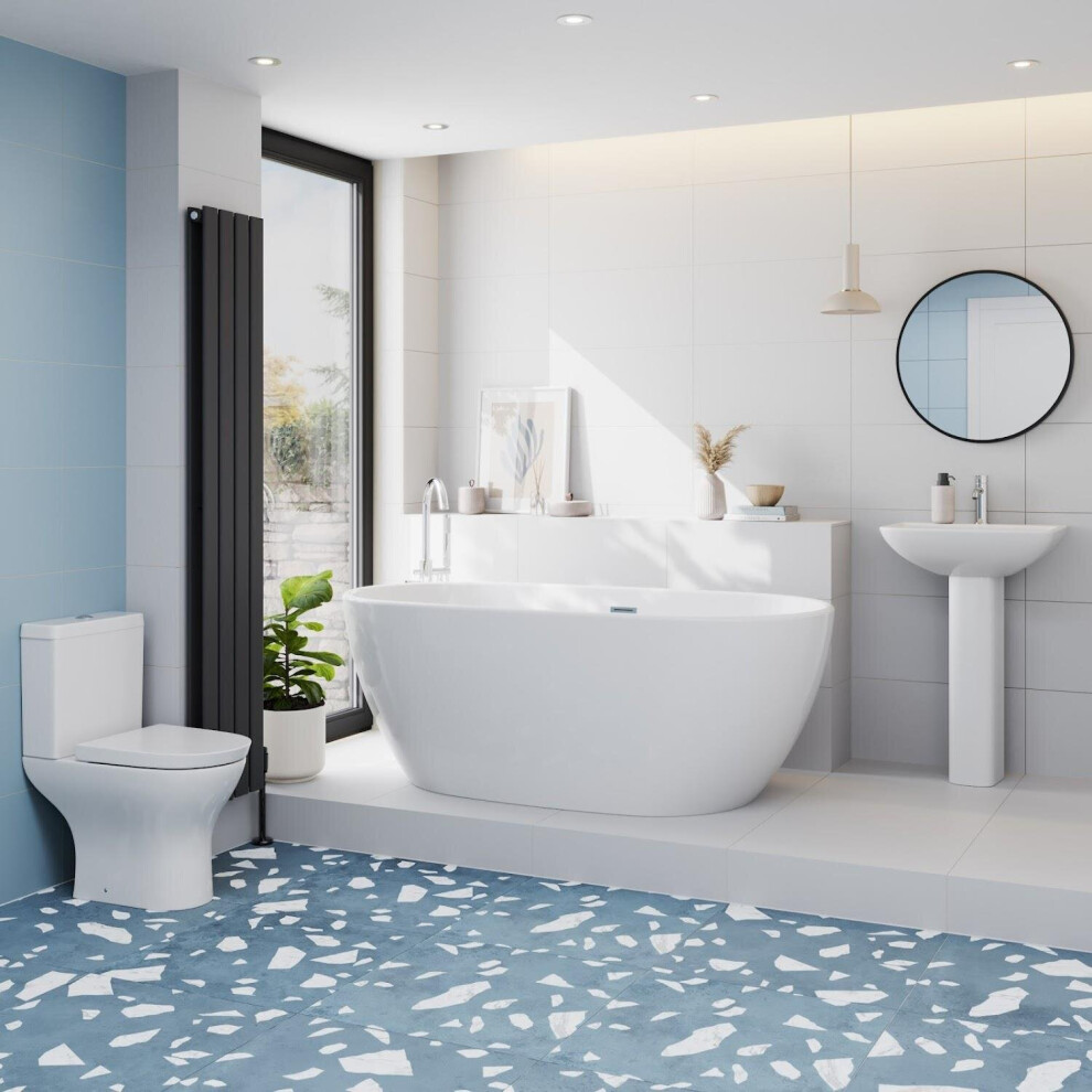 Ceramica Bathroom Suite 1500Mm Freestanding Bath Toilet Wc Basin Full Pedestal 5056696007880