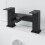 Complete Bathroom Suite Black 1700 L Shape RH Bath Screen Vanity WC Shower Taps 7