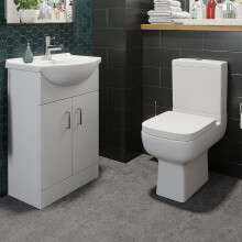 Amelie Close Coupled Toilet & Essence Vanity Unit 550mm