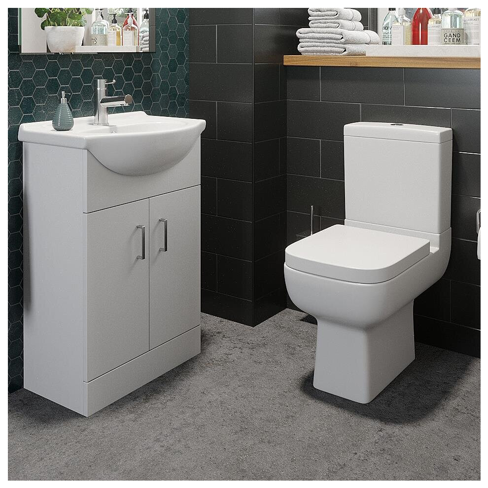 Amelie Close Coupled Toilet & Essence Vanity Unit 550Mm 5056093620248