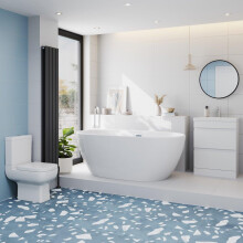 Affine Bathroom Suite 1500mm Freestanding Bath Toilet WC Basin Vanity Unit