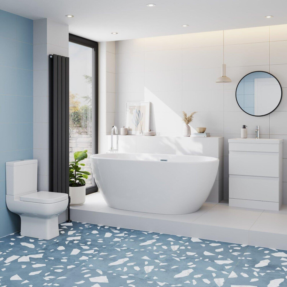 Affine Bathroom Suite 1500Mm Freestanding Bath Toilet Wc Basin Vanity Unit 5056696007903