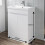Complete Bathroom Suite Black 1700 L Shape RH Bath Screen Vanity WC Shower Taps 5