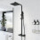 Complete Bathroom Suite Black 1700 L Shape RH Bath Screen Vanity WC Shower Taps 6