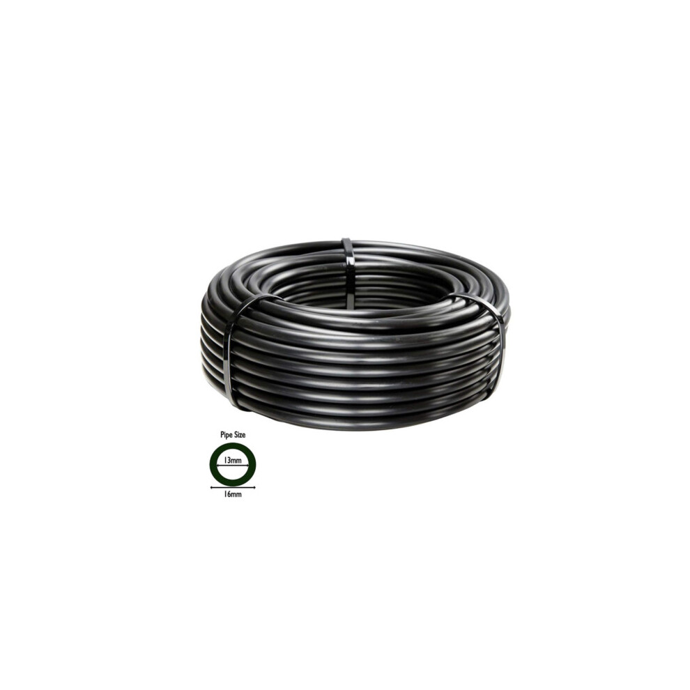 (100 metres) Irrigation  16mm (13mm ID) Black LDPE Water Pipe Hose Garden 1m - 100m