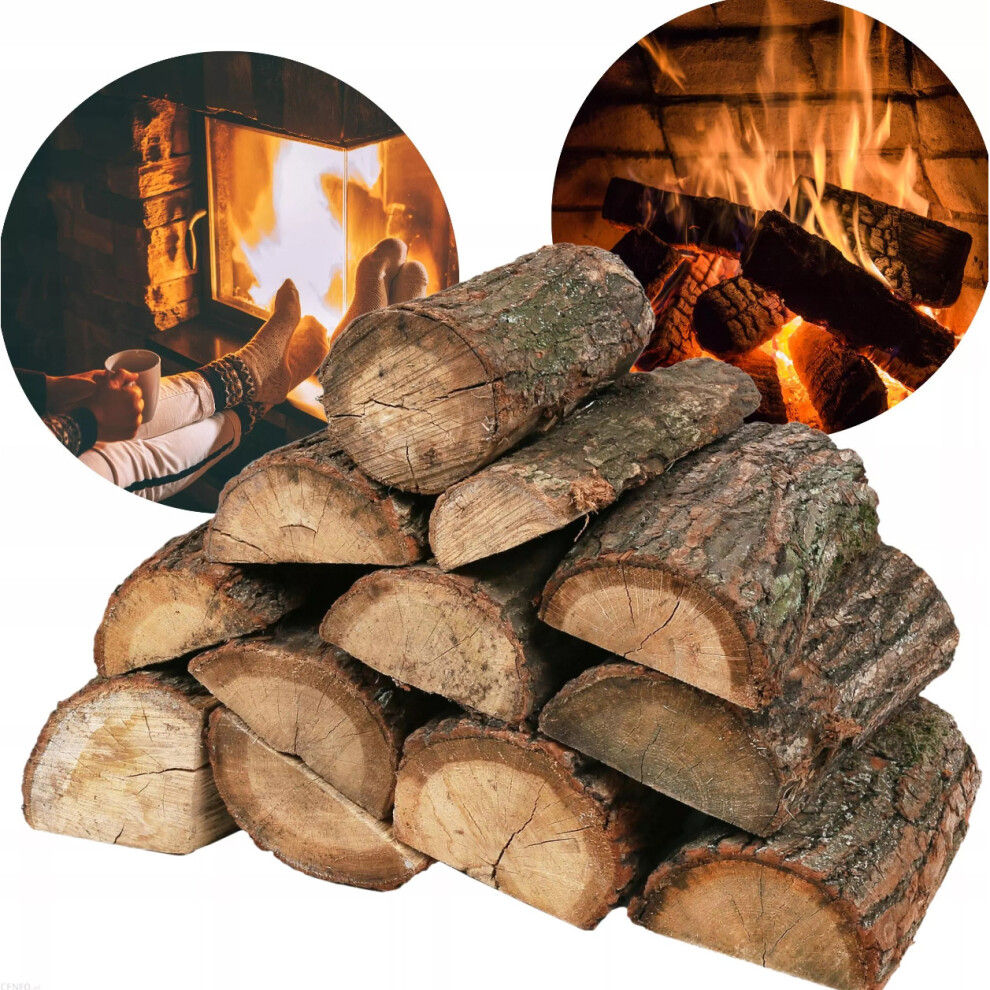 (Sample 5kg) Hardwood Logs Kiln Dried Fire Logs Large 40L Nets - Logs 25cm long