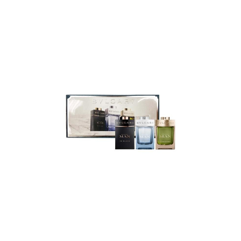 Bvlgari Man 3 Pcs * 15 Ml Set For Men: Man In Black 15 Ml Eau De Parfum + Man In Wood 15 Ml Eau De Parfum + Man In Glacial Essence 15 Ml Eau De Parfum