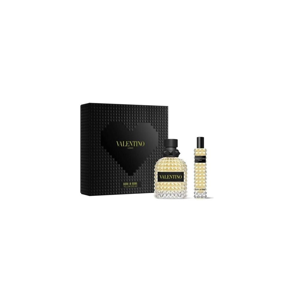 Valentino Uomo Born In Roma Yellow Dream 2 Pcs Set: 1.7 Eau De Toilette Spray + 0.5 Oz Eau De Toilette Spray (Hard Box)