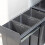 Grey Integrated Pull Out Kitchen Waste & Recycling Bin for 300mm 3