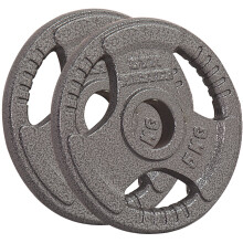 (2 x 5 kg) GYM MASTER Pair Olympic Weight Plates 2" Cast Iron 3 Grip Rim 1.25-20KG