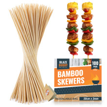 100 Bamboo Skewers 30cm 12"  Fruit Chocolate Fondue Grill Sticks