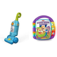 Learning Vacuum, Baby and Toddler Push Toy, Multicolour & Laugh & Learn Storybook Rhymes Book - UK English Edition, musical infant toy
