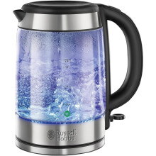 Russell Hobbs 21600-10 Illuminating Glass Kettle, Black, 1.7 Litre, 3000 Watt