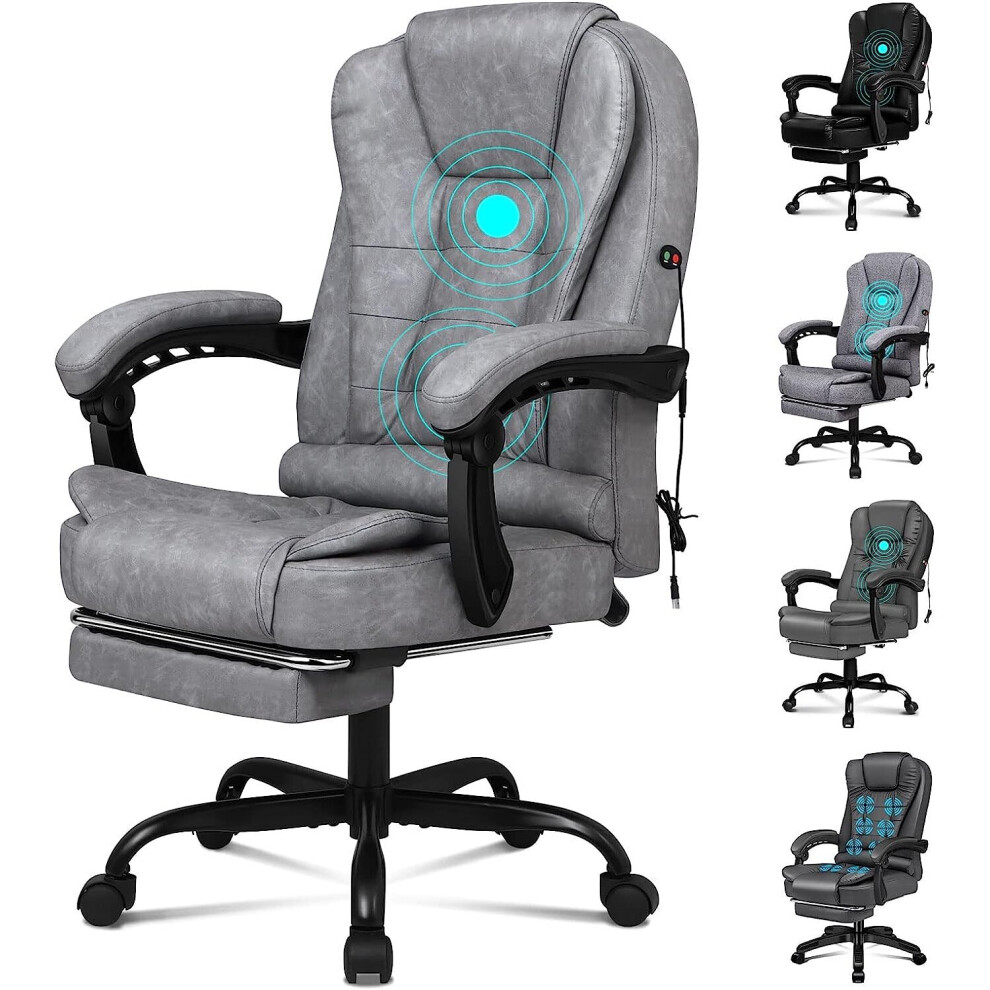 (Retro Grey) ELFORDSON Massage Office Executive Chair