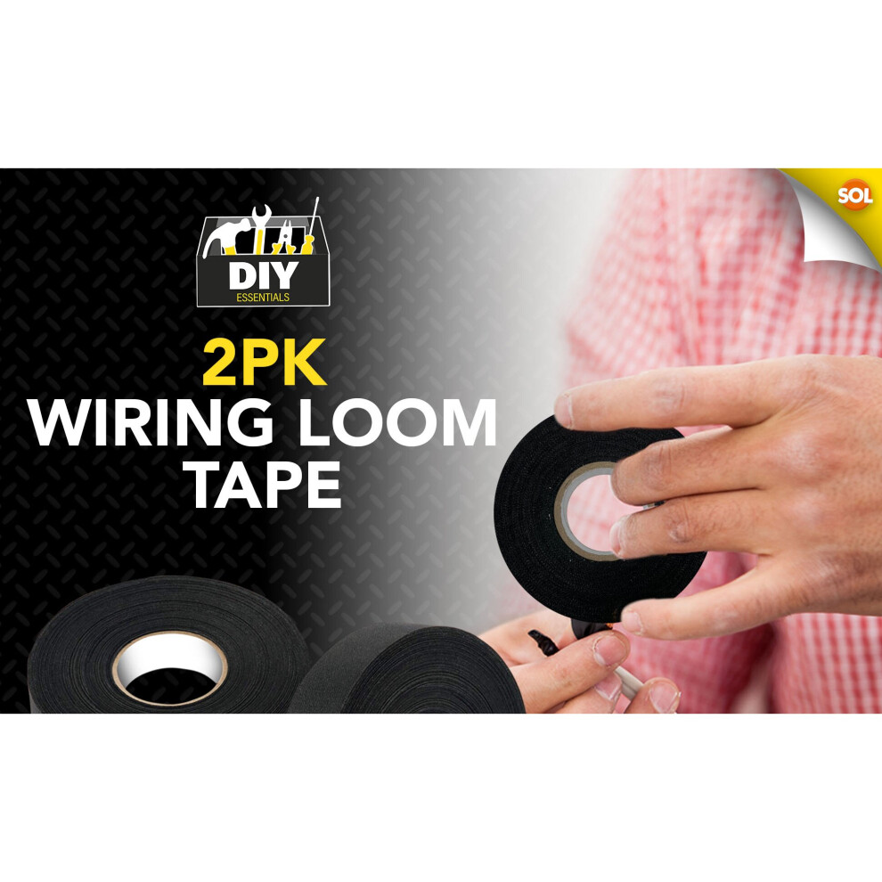 2pk x 20M Wiring Tape 19mm | Adhesive Fabric Loom Cloth Car Insulation