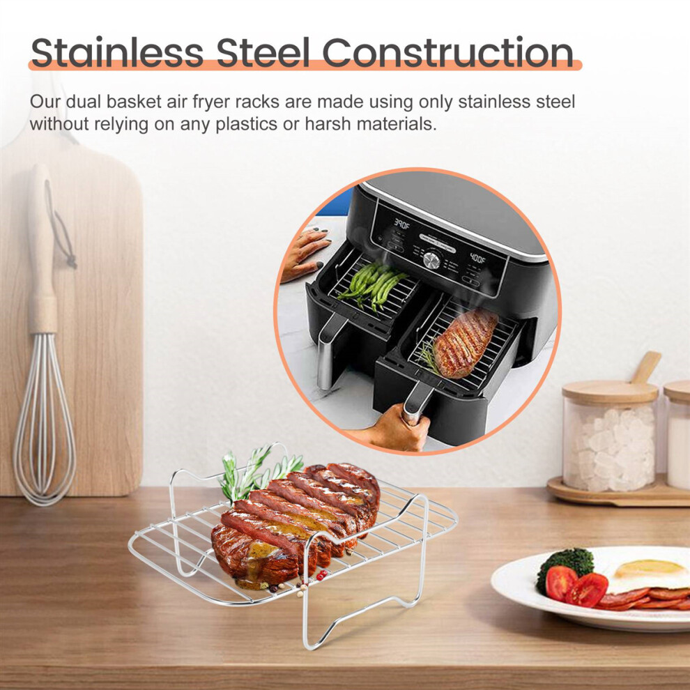 Air Fryer Rack for Ninja DZ201 DZ401 Foodi Accessories Stainless Steel Multi Layer Stackable Dehydrator Rack on OnBuy