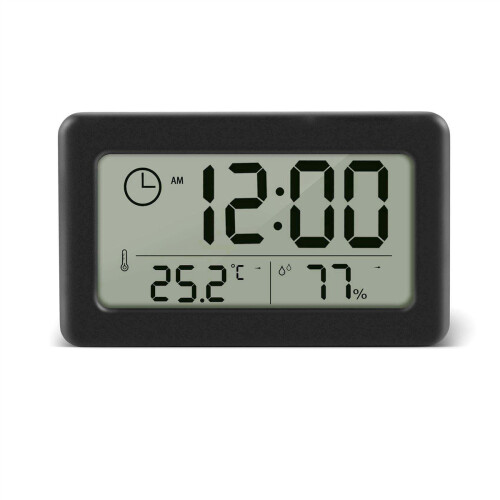 LED Digital Clock Electronic Digital Screen Desktop Clock Office Backlight Snooze Data Calendar Clocks -Black 1