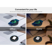 15W Wireless Fast Charger Pad for I Phone 13 12 11 X /Android /TWS Headphones Type C Fast Charging Station Black