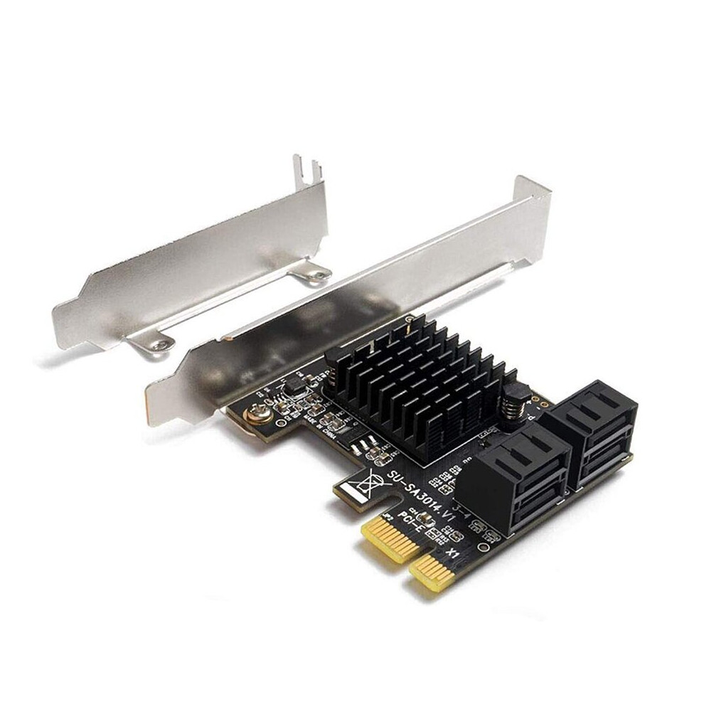 PcIe SATA Card 4 Port SATA Controller Expansion Card with Low Bracket Support 4 SATA 3.0 Devices