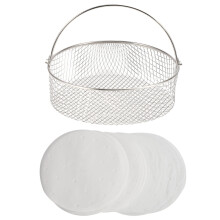 Stainless Steel Mesh Steamer Basket for Ninja Foodi 6.5-8 Qt - Easy-Lift Handle, Dishwasher Safe