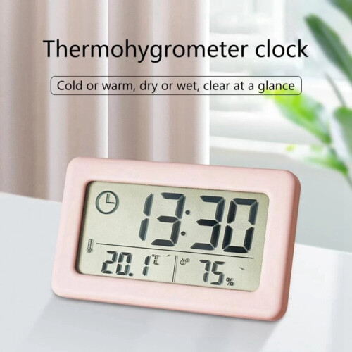 LED Digital Clock Electronic Digital Screen Desktop Clock Office Backlight Snooze Data Calendar Clocks -White 1