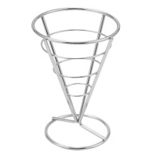 4 Pcs French Fries Stand Cone Basket Fry Holder with Dip Dishe Cone Fried Chicken Display Rack Food Shelves Bowl