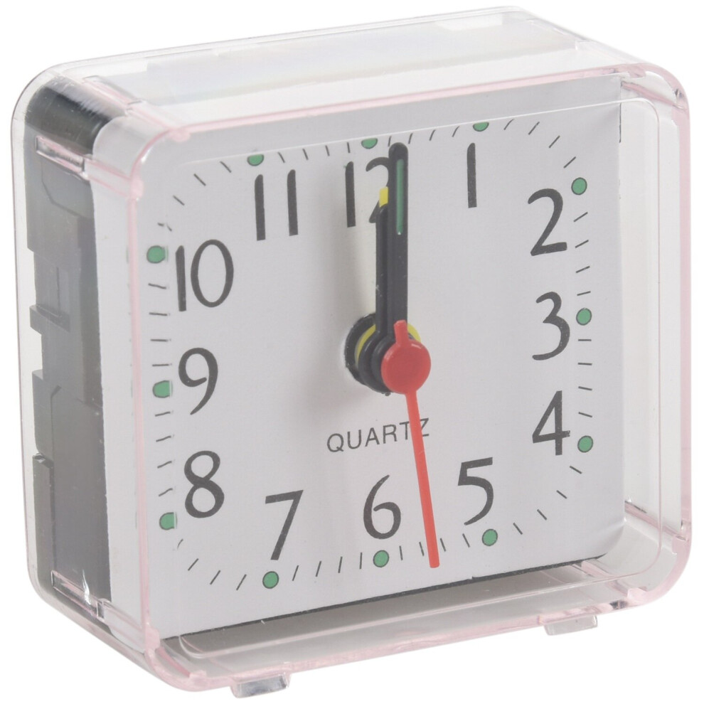 horloge de table multifonction portable et mignonne de style dessin animé (blanc)
