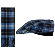 Lambswool Flat Cap and Scarf Set Clark Ancient Tartan One Size Elasticated Band Men Women Comfort Fit Scottish Gifts for Women Men's Accessories
