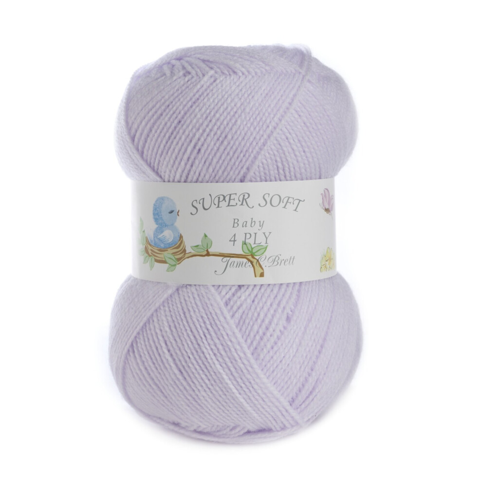 James C Brett (By3 (Lilac)) James Brett Baby 4 Ply Acrylic Knitting Yarn 100G Purple