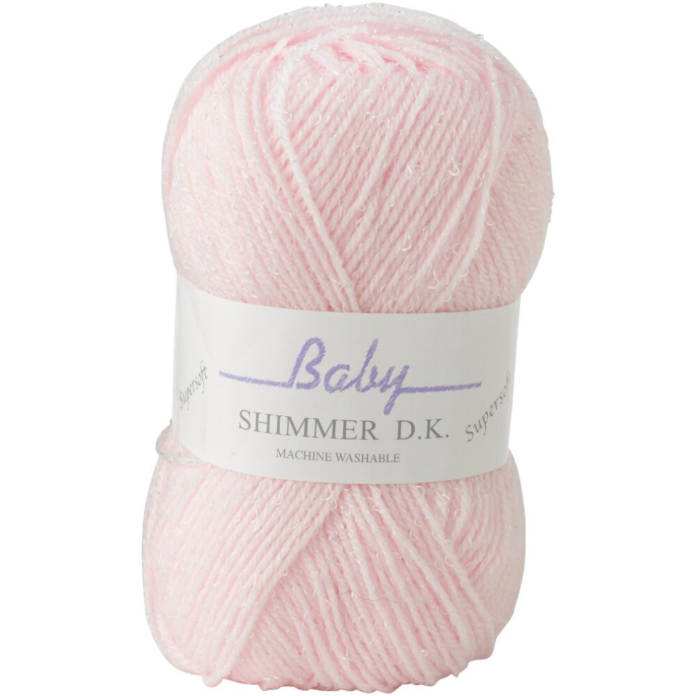 (BS6 (Pink)) James Brett Baby Shimmer DK Acrylic Knitting Yarn 100g