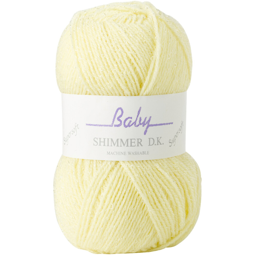 (BS2 (Lemon)) James Brett Baby Shimmer DK Acrylic Knitting Yarn 100g