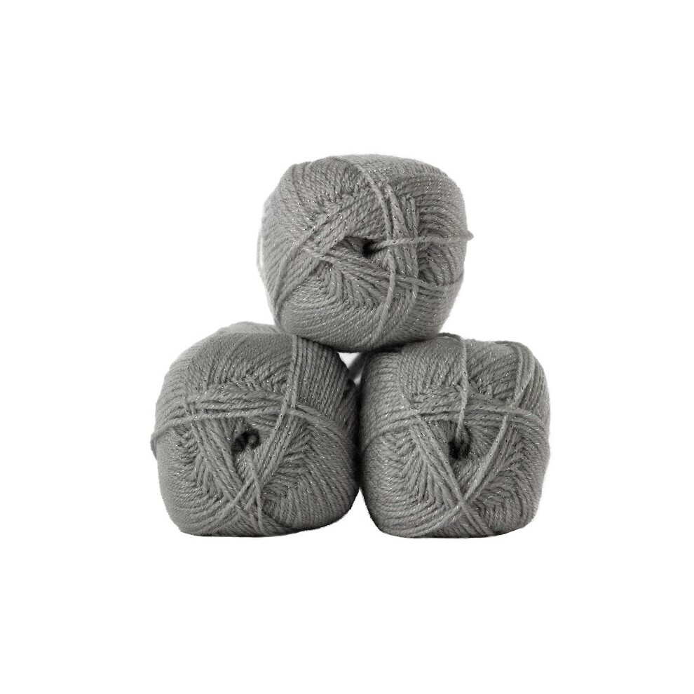 James C Brett (Tk8 (Silver)) James Brett Twinkle Dk Acrylic Glitter Knitting Yarn 100G Silver