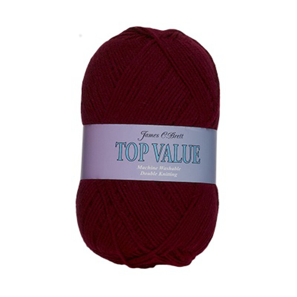 (8425 (Wine)) James Brett Top Value DK Acrylic Knitting Yarn 100g