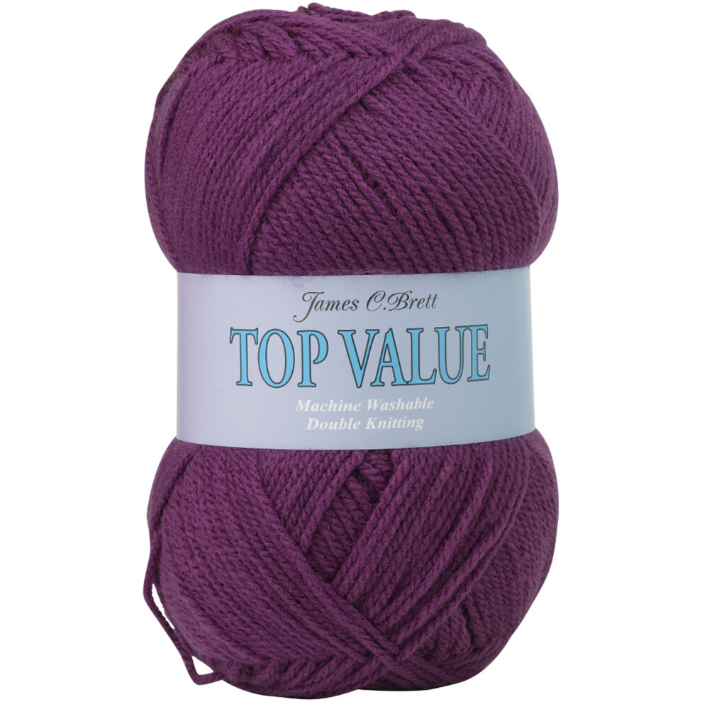 (8423 (Mauve)) James Brett Top Value DK Acrylic Knitting Yarn 100g