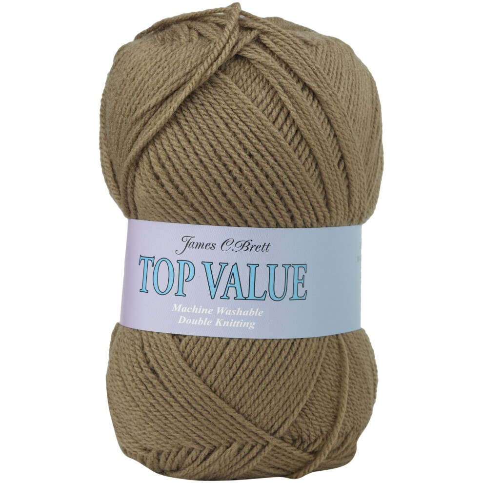 (842 (Dark Taupe)) James Brett Top Value DK Acrylic Knitting Yarn 100g