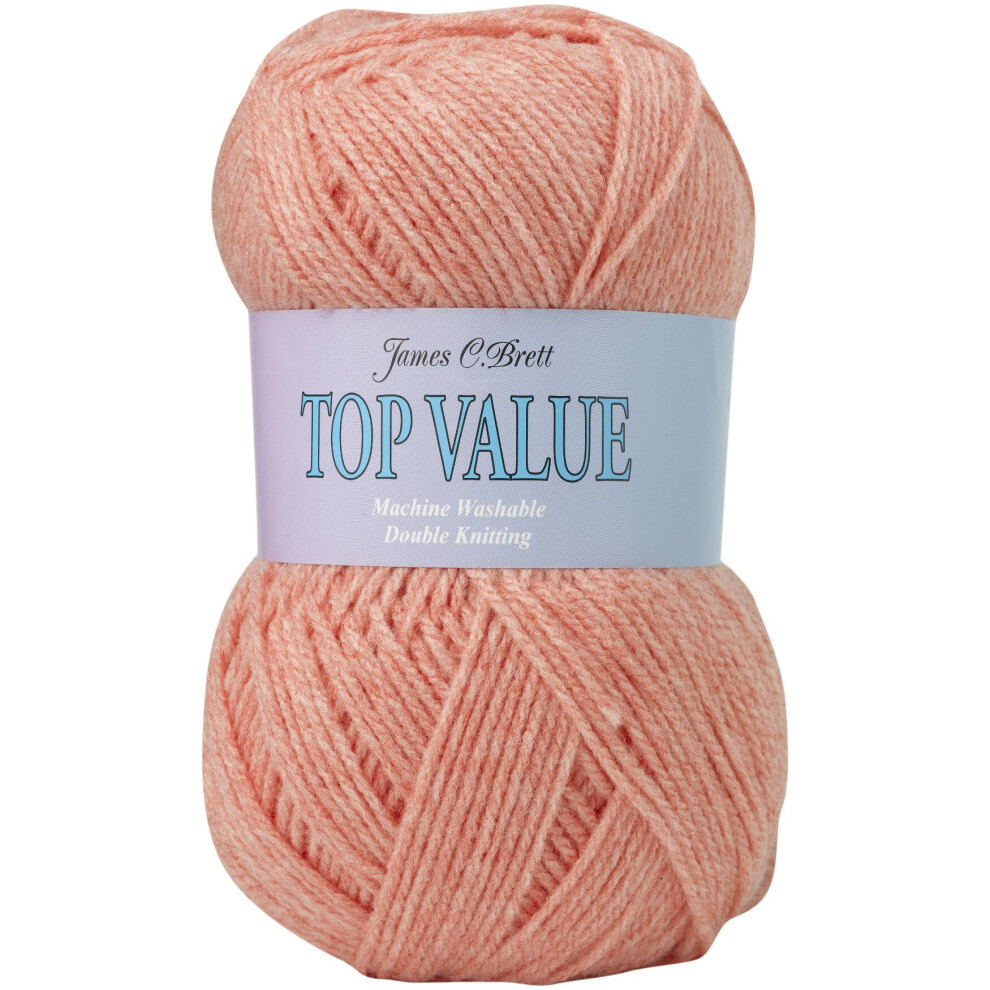 (8424 (Salmon Pink)) James Brett Top Value DK Acrylic Knitting Yarn 100g