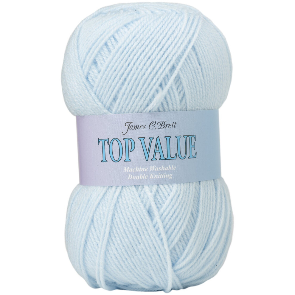 (8418 (Light Blue)) James Brett Top Value DK Acrylic Knitting Yarn 100g