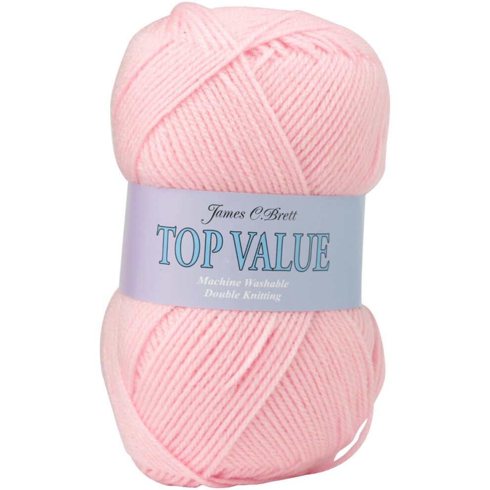 (8421 (Baby Pink)) James Brett Top Value DK Acrylic Knitting Yarn 100g